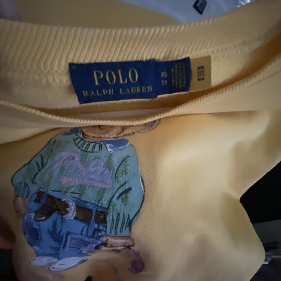 Polo Ralph Lauren Yellow Polo Bear Embroidered New Orleans Country Sweatshirt XS - Picture 8 of 16